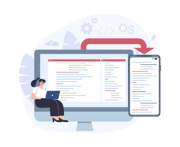 cross-platform software development concept. - 系統(tǒng)軟件 幅插畫檔、美工圖案、卡通及圖標